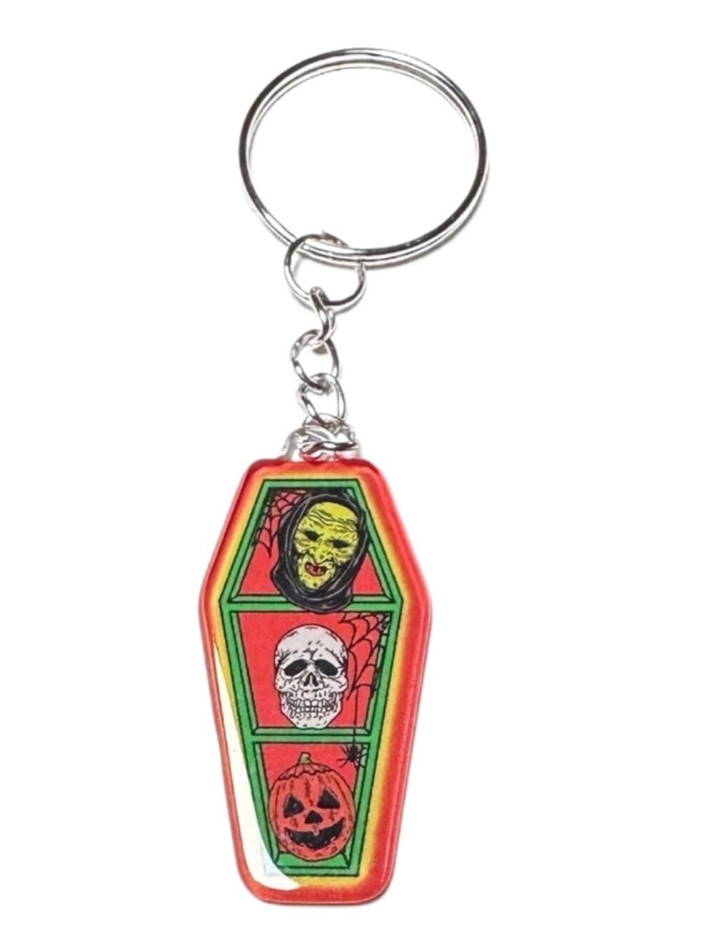 Spooky coffin keychain plastic